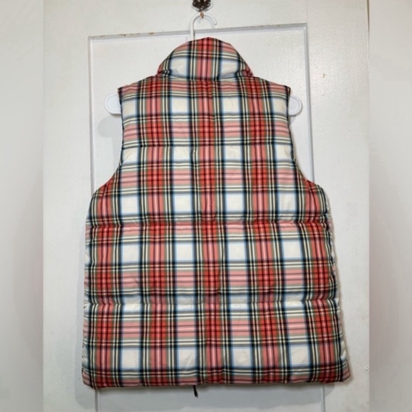 NEW J. Crew Women Plaid Puffer Vest in Snowy Stewart Tartan sleeves size XXS - Picture 7 of 8